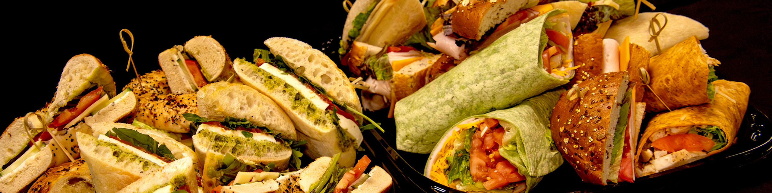sandwiches on platters