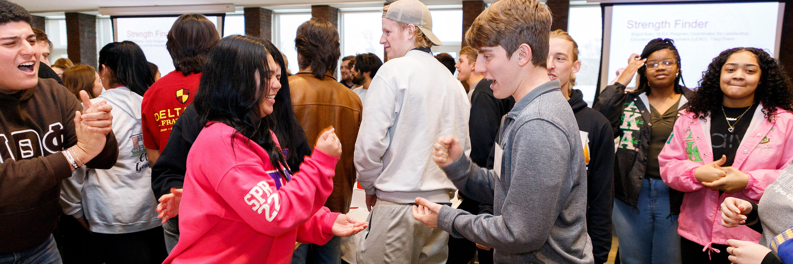 Students participating in an event