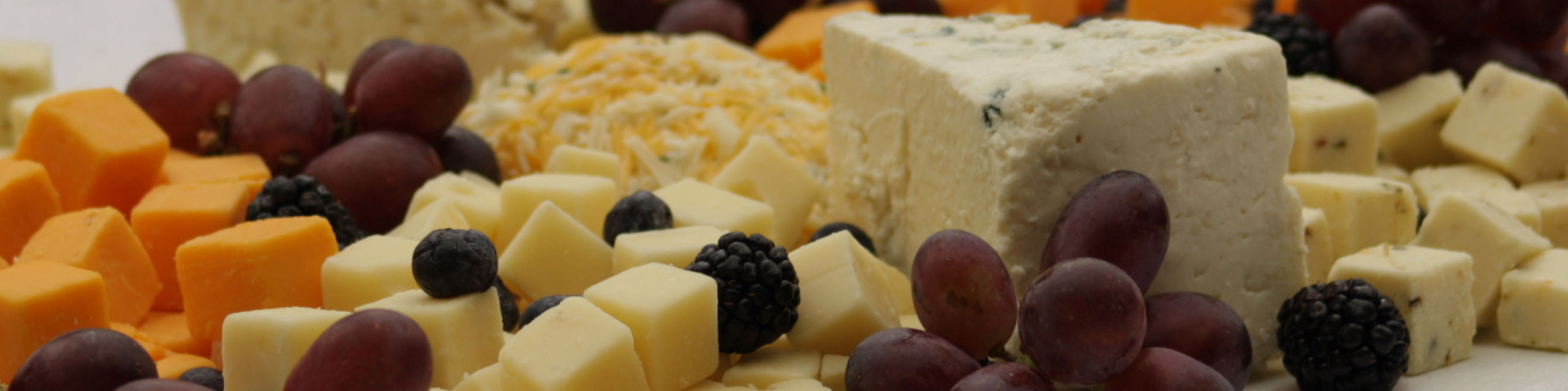 A fruit and cheese tray
